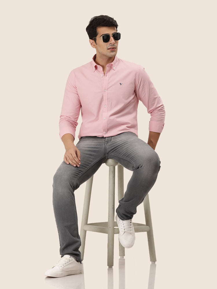 Amswan Premium Men'S Grey Dirty Wash Classic Fit Jeans