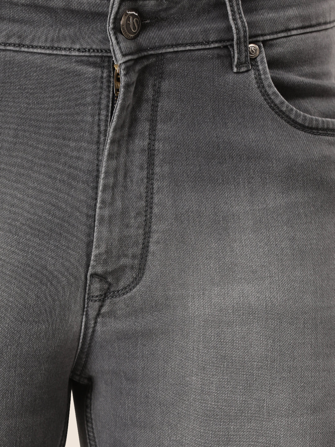 Amswan Premium Men'S Grey Dirty Wash Classic Fit Jeans