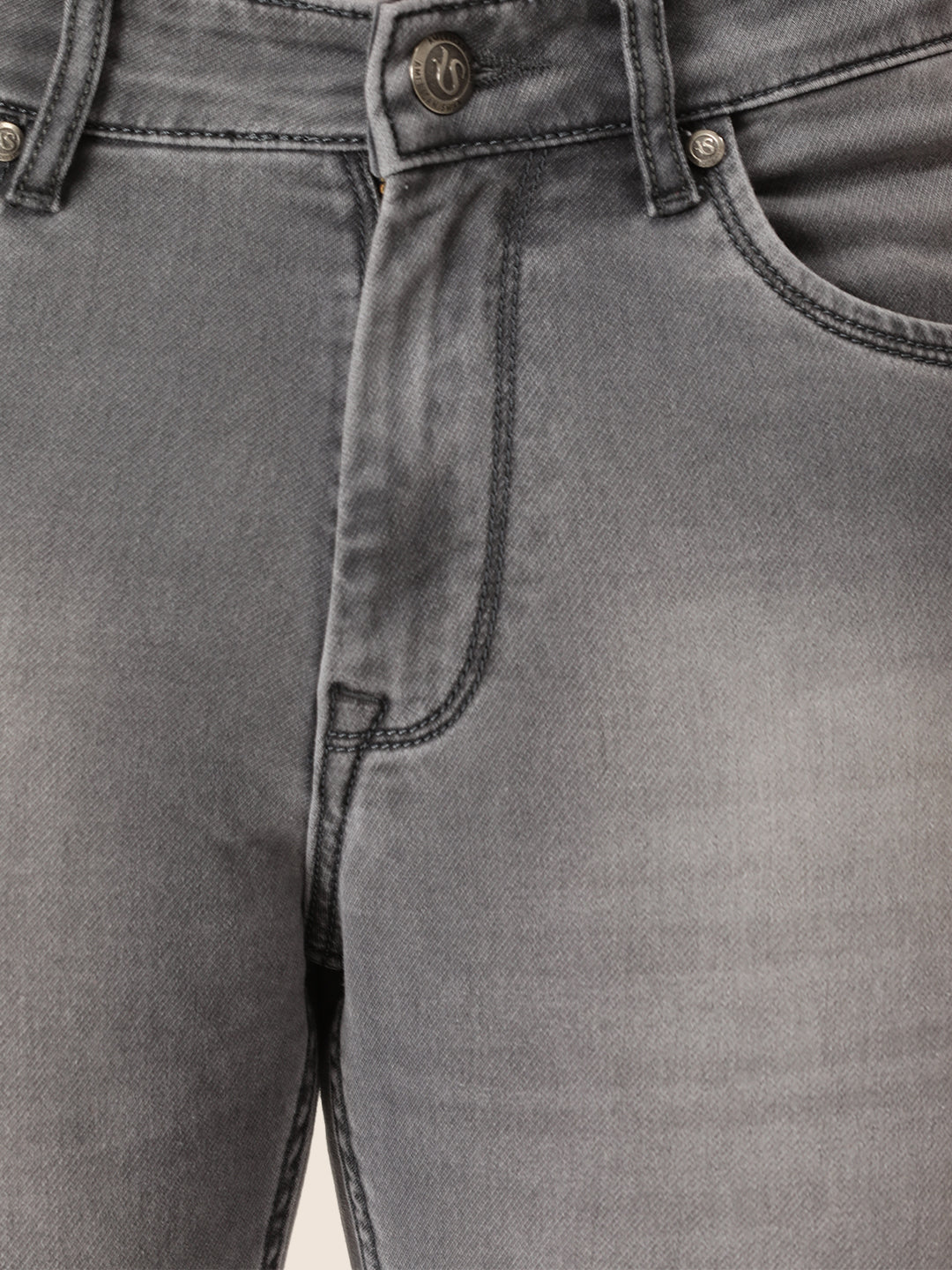 Amswan Premium Men'S Grey Dirty Wash Classic Fit Jeans