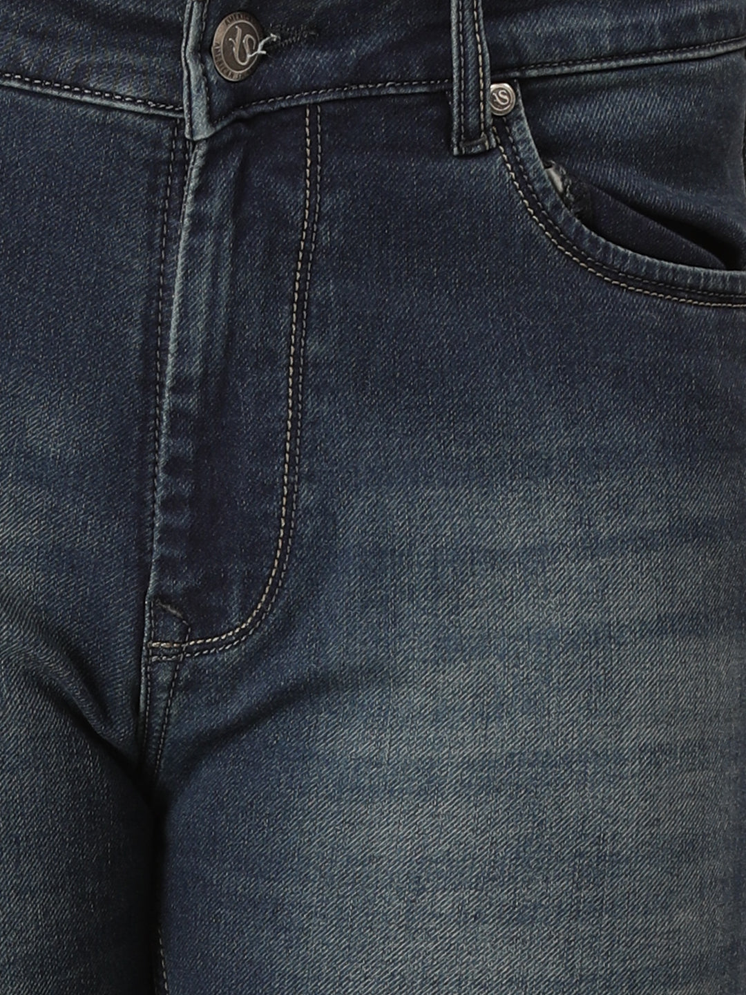 Amswan Premium Men'S Blue Dirty Wash Classic Fit Jeans