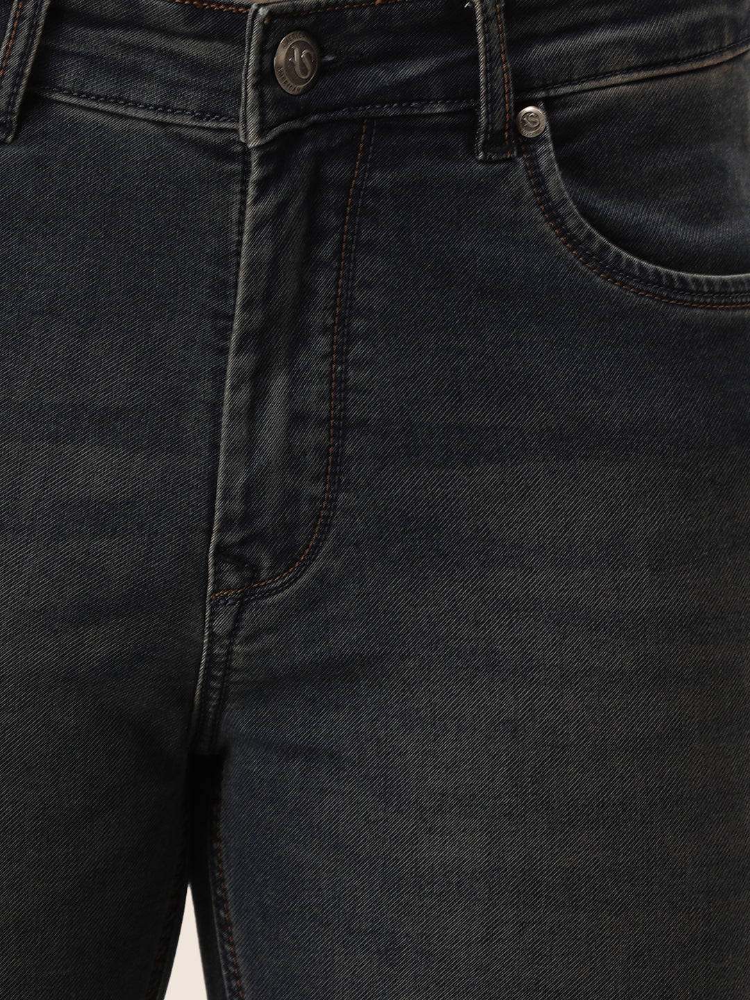 Amswan Premium Men'S Blue Dirty Wash Classic Fit Jeans