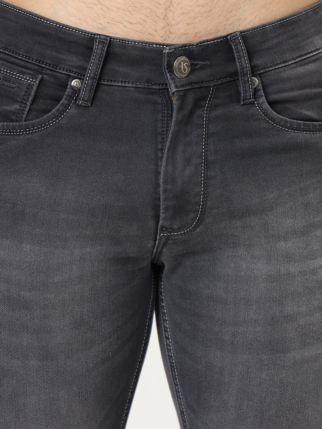 Premium Men'S Charcoal Relaxed-Fit Jeans