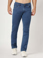Premium Men'S Blue Mid Wash Relaxed Fit Jeans