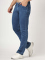 Premium Men'S Blue Mid Wash Relaxed Fit Jeans