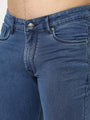 Premium Men'S Blue Mid Wash Relaxed Fit Jeans