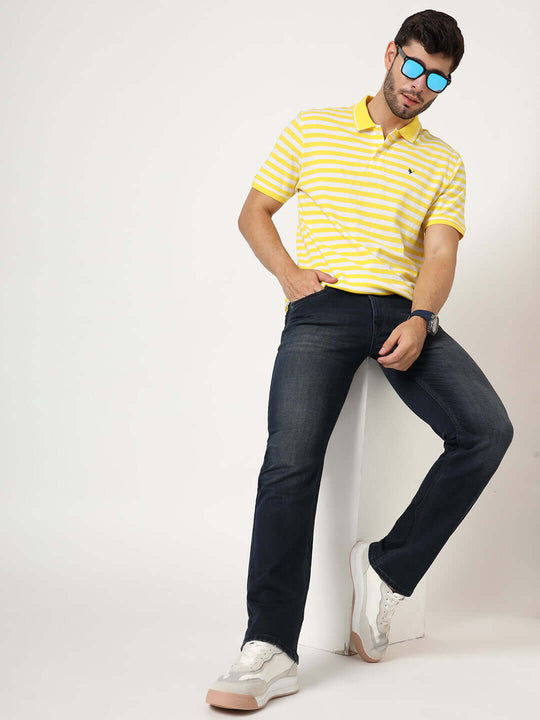 Premium Men'S Blue Dark Wash Relaxed Fit Jeans