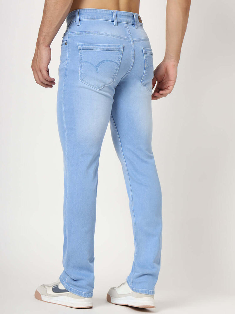 Premium Men'S Light Blue Light Wash Relaxed Fit Jeans