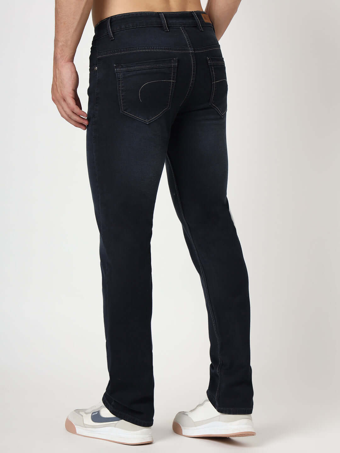Premium Men'S Blue Dark Wash Relaxed Fit Jeans