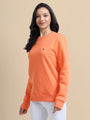 Amswan Women'S Orange Solid Sweatshirt