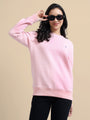 Amswan Women'S Pink Solid Sweatshirt