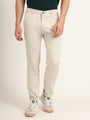 Premium Cotton Stretch Beige Solid Men'S Regular Fit Trouser