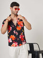 Black Floral Print Premium Rayon Shirt