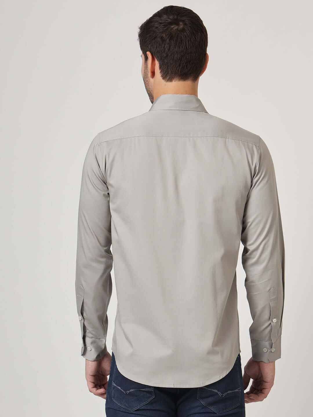 Premium Cotton Satin Grey Shirt