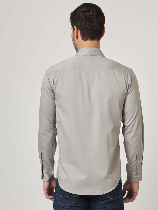 Premium Cotton Satin Grey Shirt