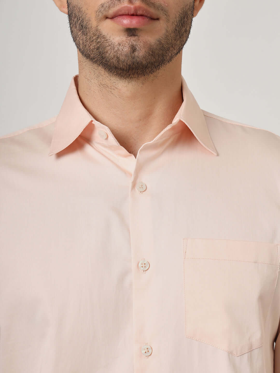 Premium Cotton Satin Peach Shirt