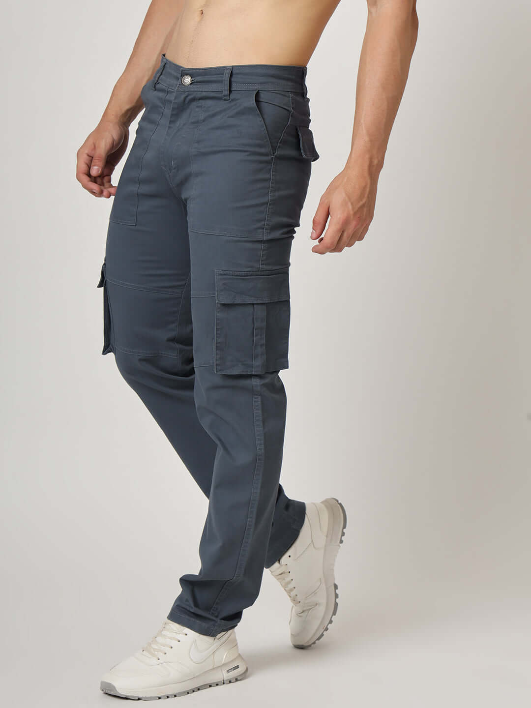 Premium Cotton Steel Blue Cargo Pant