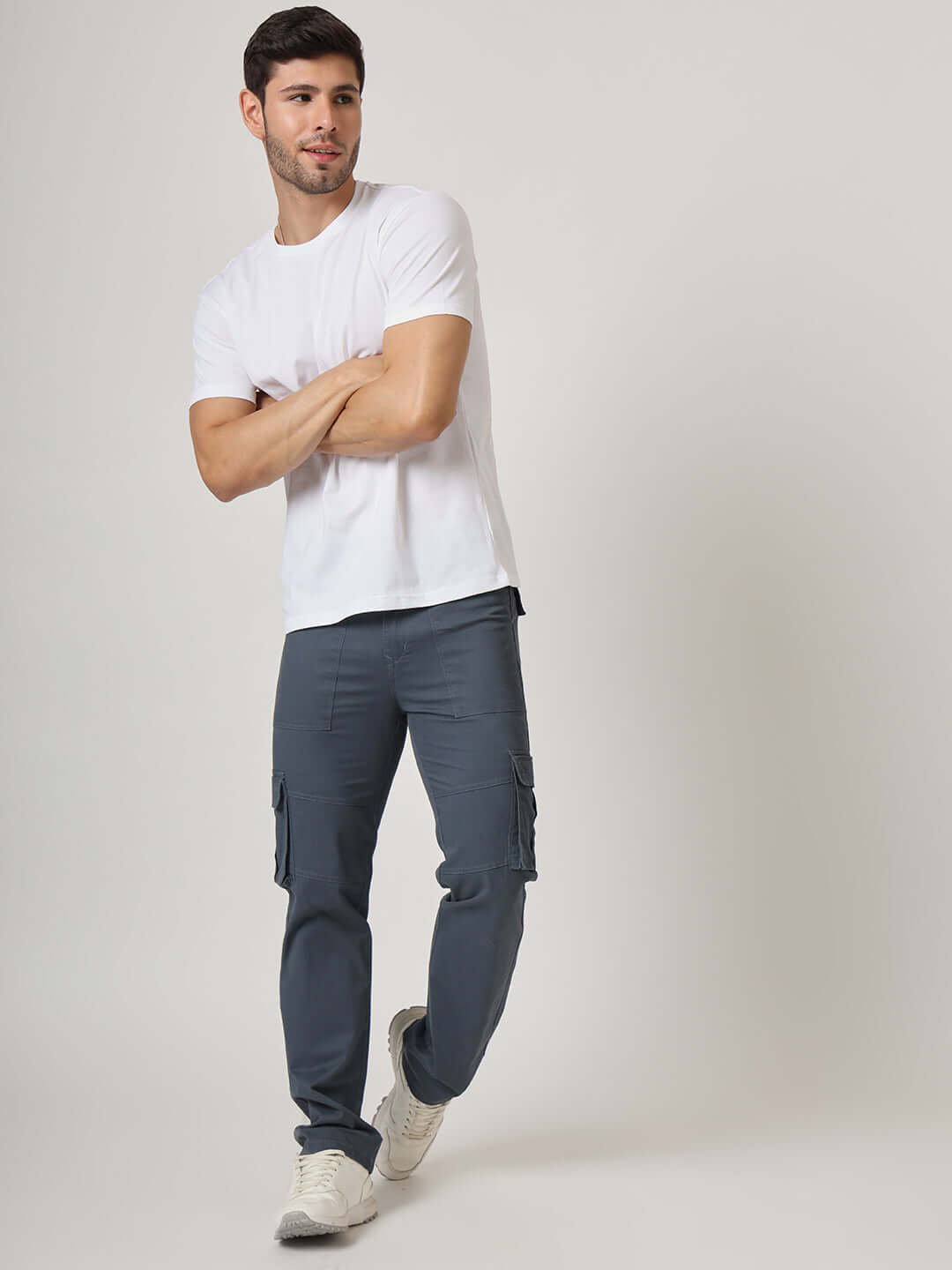 Premium Cotton Steel Blue Cargo Pant