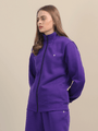 Amswan Premium Cotton Women'S Purple Zip-Up Sweatshirt