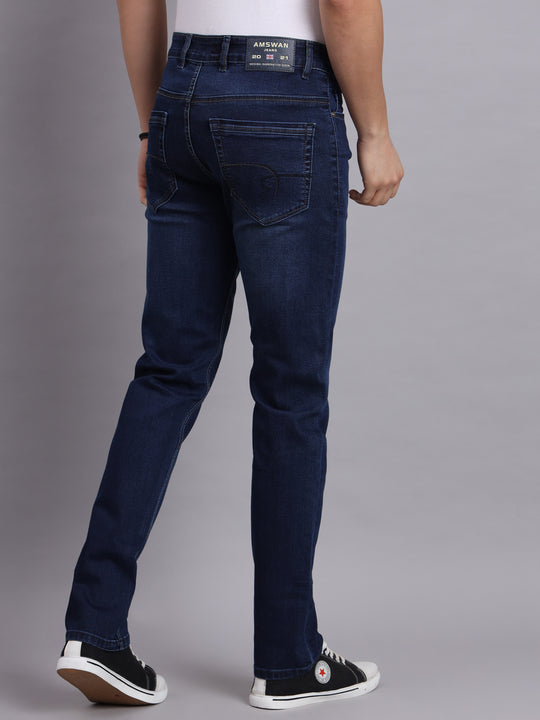 Amswan Premium Dark Navy Denim Jeans For Men