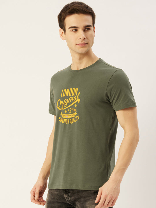 Mens Premium Cotton Lycra Graphic Half Sleeve Crew Neck T-Shirts