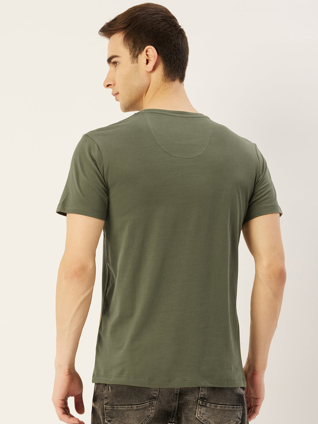 Mens Premium Cotton Lycra Graphic Half Sleeve Crew Neck T-Shirts