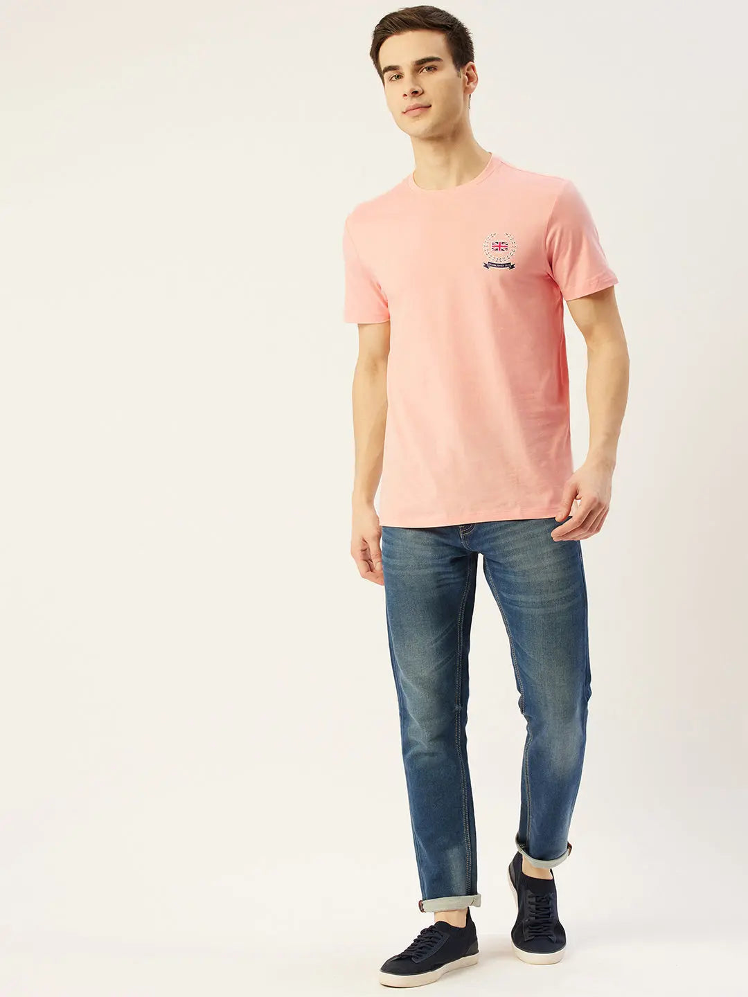 Mens Premium Cotton Lycra Graphic Half Sleeve Crew Neck T-Shirts