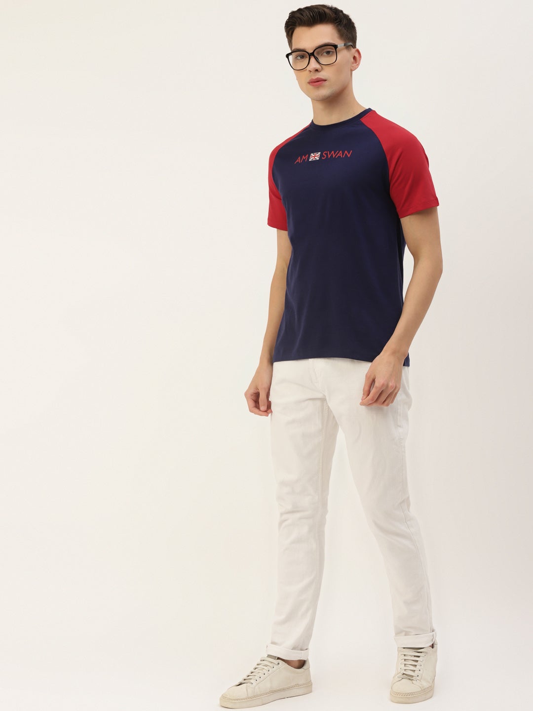 Mens Premium Cotton Printed Reglan Half Sleeve T-Shirts