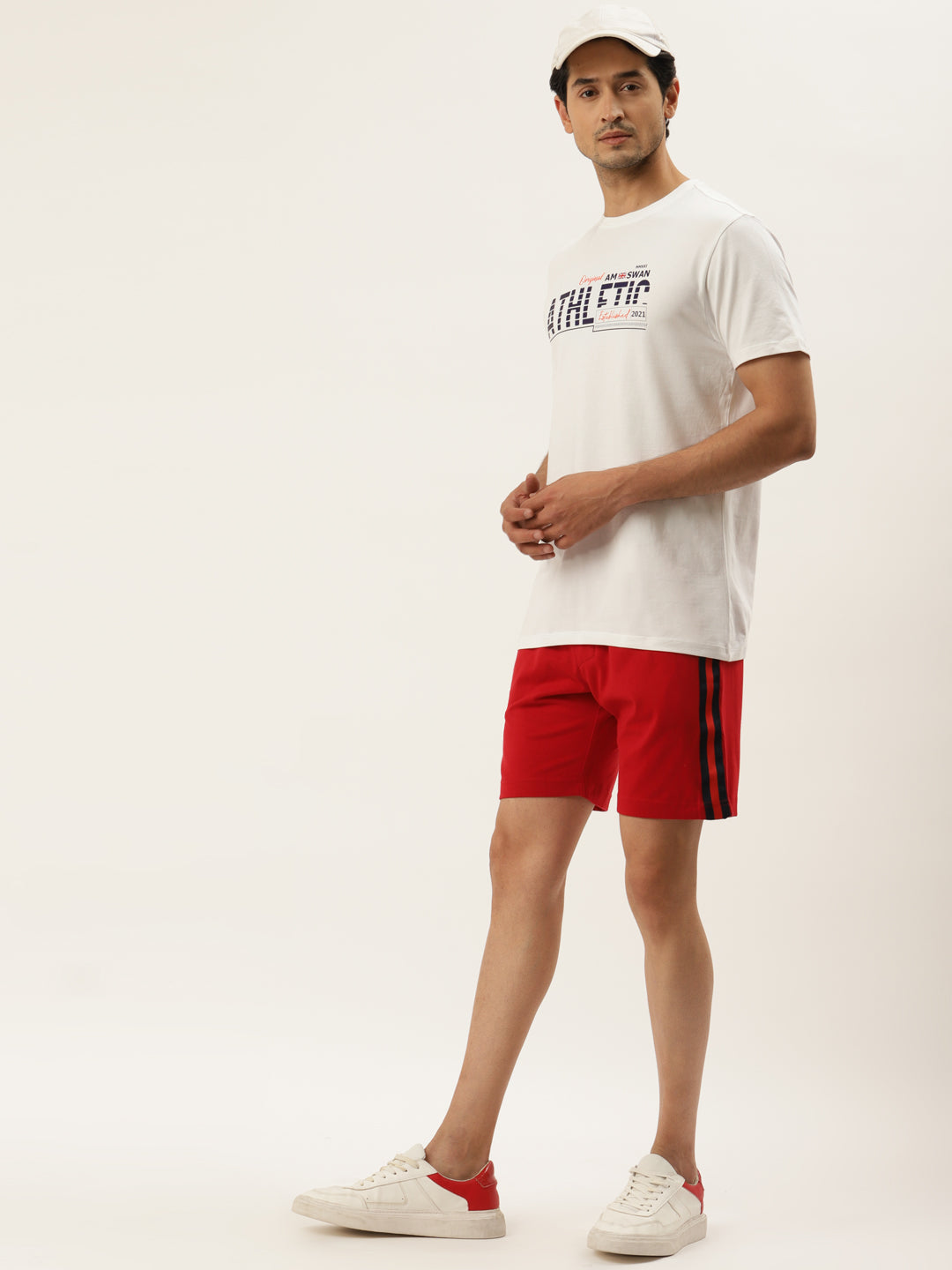 Mens Cotton Rich Lycra Graphic Half Sleeve Crew Neck T-Shirts