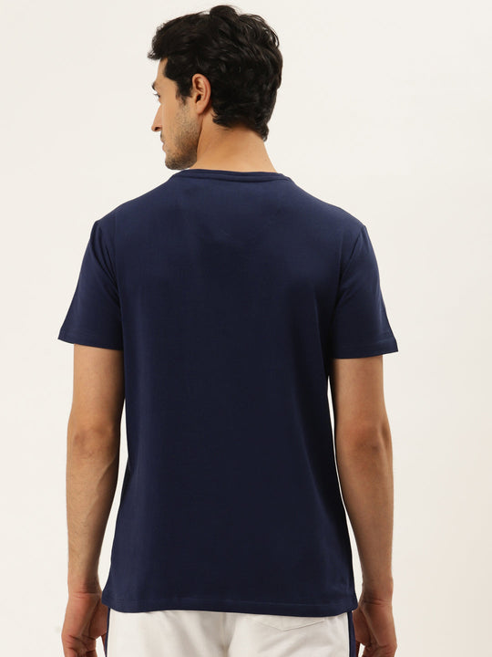 Mens Cotton Rich Lycra Graphic Half Sleeve Crew Neck T-Shirts