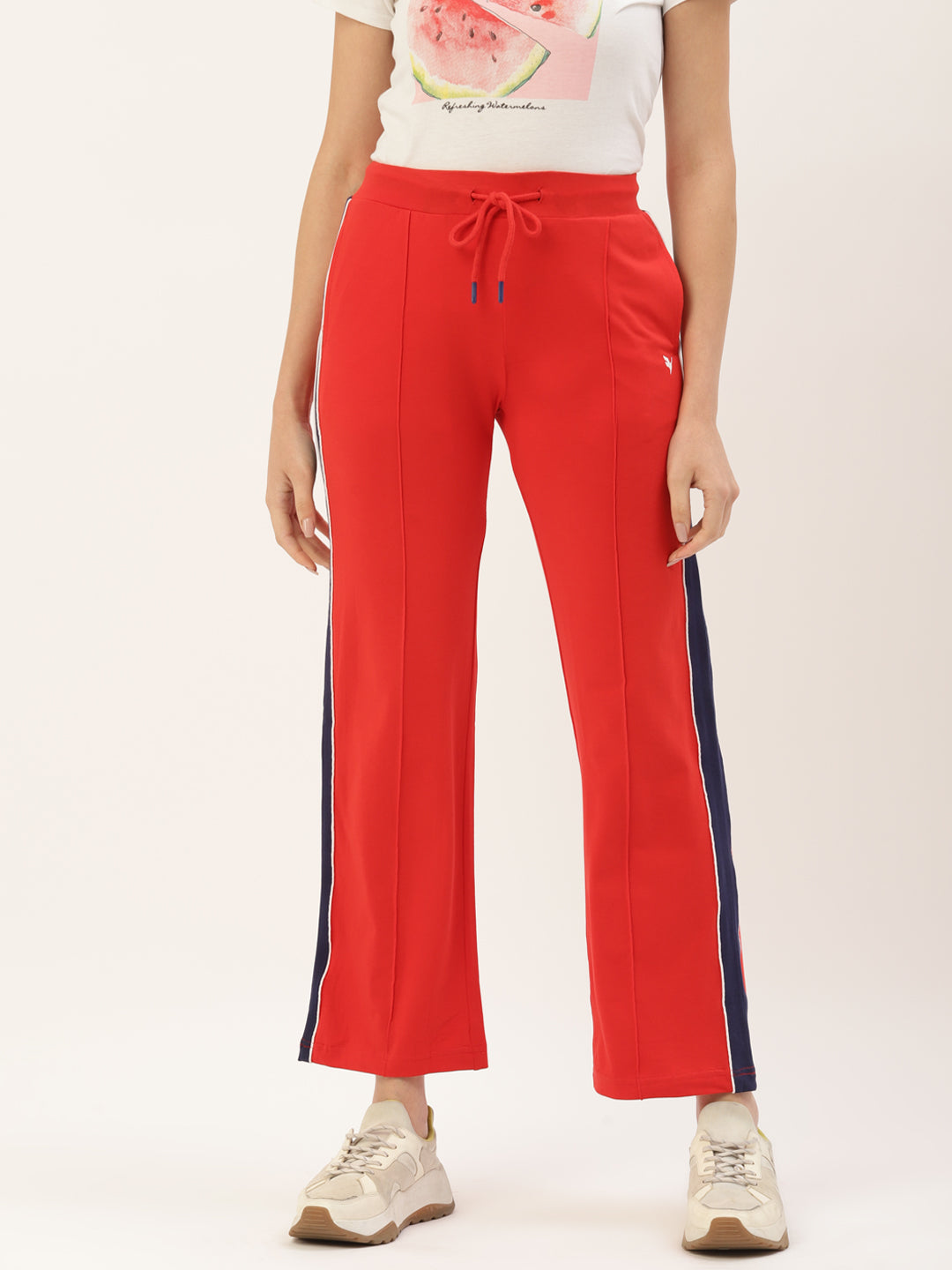 Womens Cotton Lycra Smart Fit Solid Track Pants