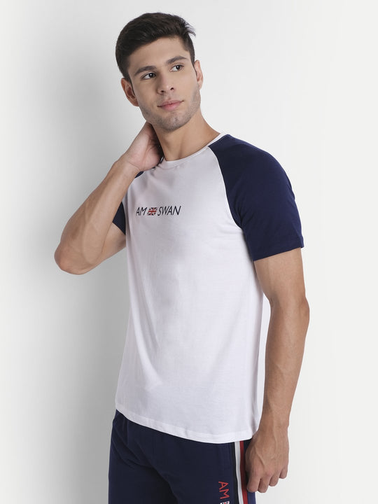 Mens Premium Cotton Printed Reglan Half Sleeve T-Shirts