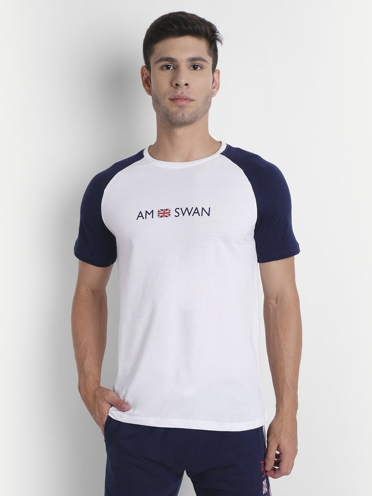 Mens Premium Cotton Printed Reglan Half Sleeve T-Shirts